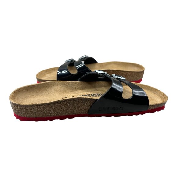NIB Birkenstock Ibiza Patent Black, Red Sole Sandals, Womens 11 Mens 9, Narrow - Picture 3 of 9